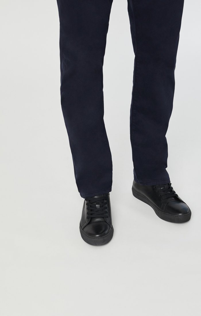 Mavi Zach Men's Straight Leg Twill Pants - Regular Rise, Dark Navy Blue Work Chinos, 33x34