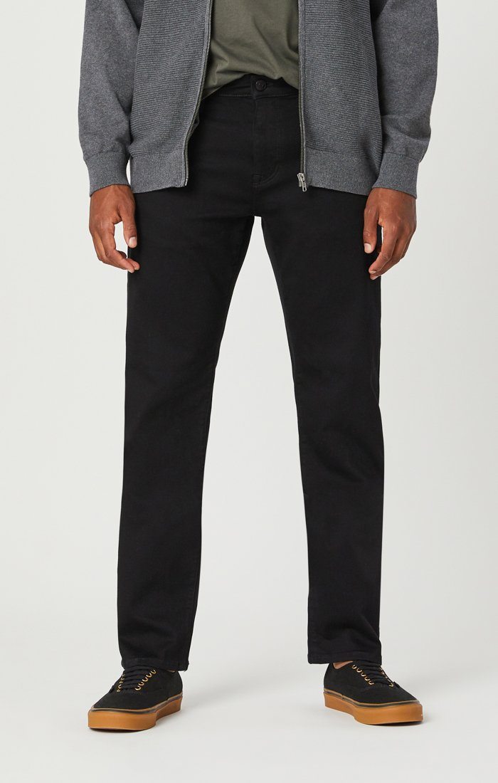 【U LAN】Zach Black Damage Wide Denim Men's Fade Black Stack Zipper Jean | Hyper Denim