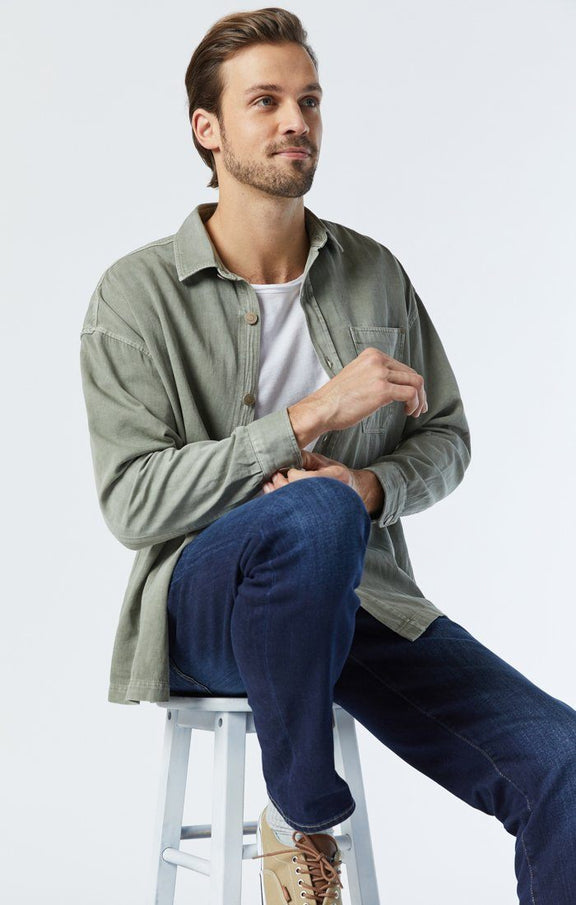 Mavi Men's Zach Straight Leg Jeans In Dark Blue Nashville