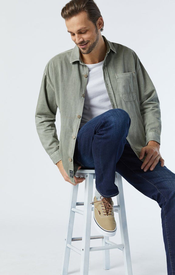 Mavi Men's Zach Straight Leg Jeans In Dark Blue Nashville