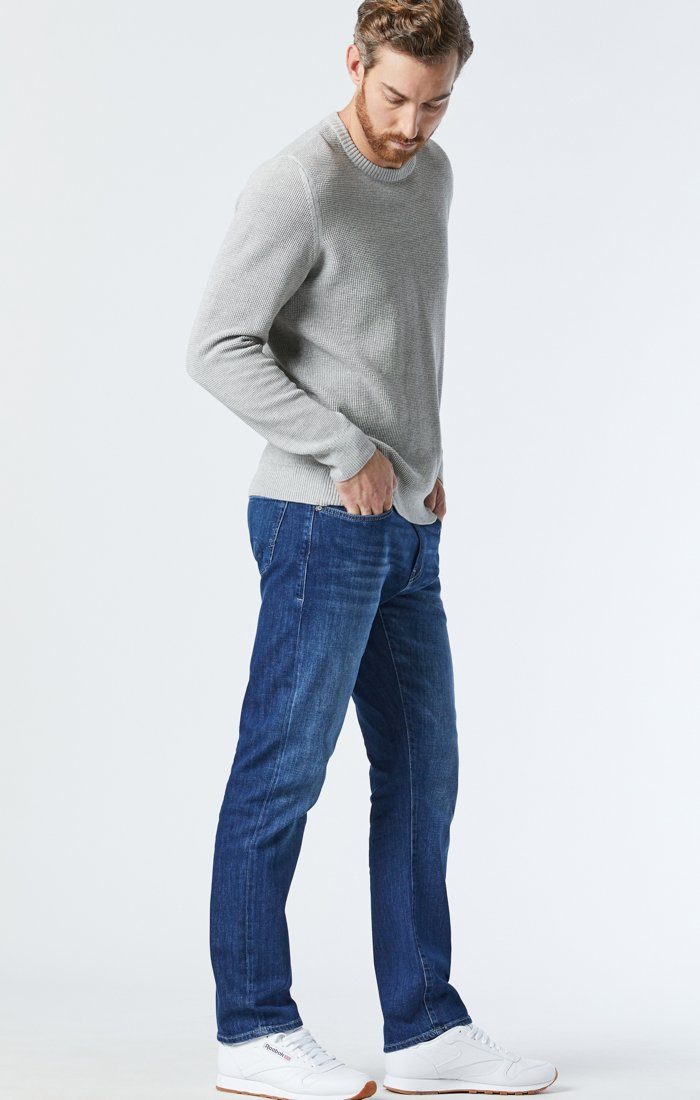 ZACH STRAIGHT LEG IN MID BRUSHED NASHVILLE - Mavi Jeans