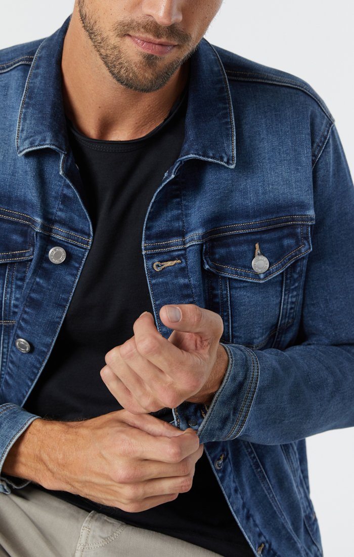 FRANK JACKET IN DARK FOGGY FEATHER BLUE - Mavi Jeans