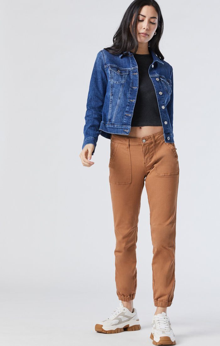 SAMANTHA JACKET IN MID BRUSHED FEATHER BLUE - Mavi Jeans