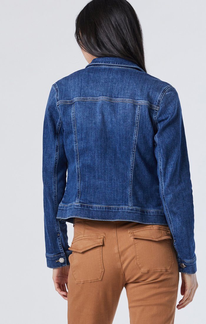 SAMANTHA JACKET IN MID BRUSHED FEATHER BLUE - Mavi Jeans