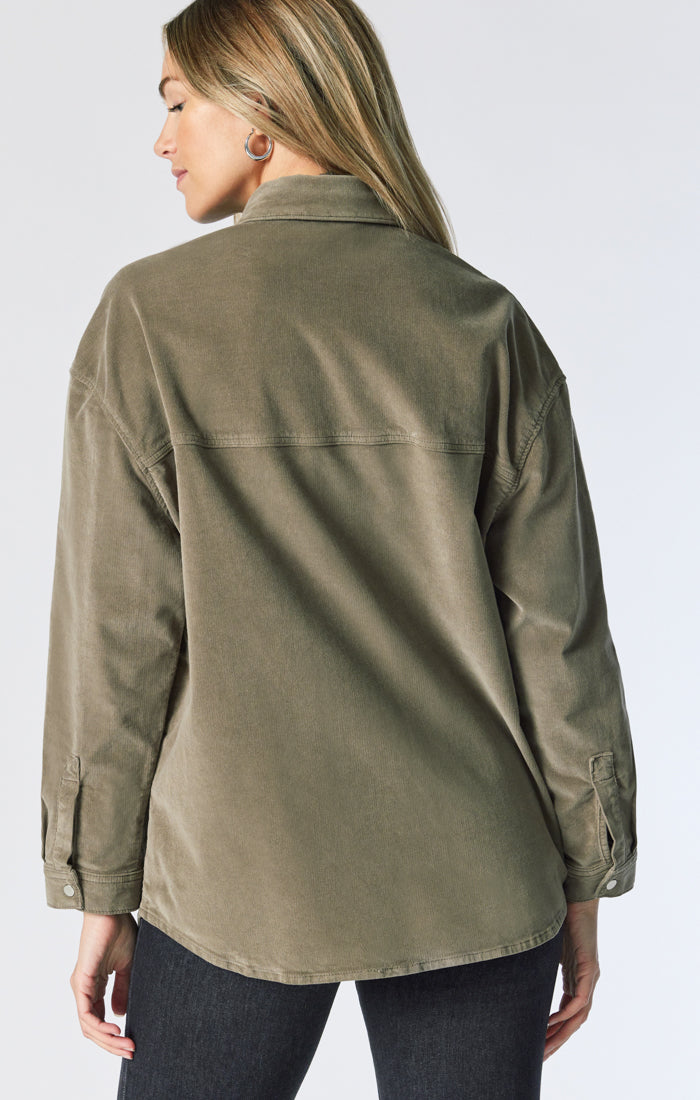 LIVIA OVERSIZED DENIM SHIRT IN ALOE CORD - Mavi Jeans