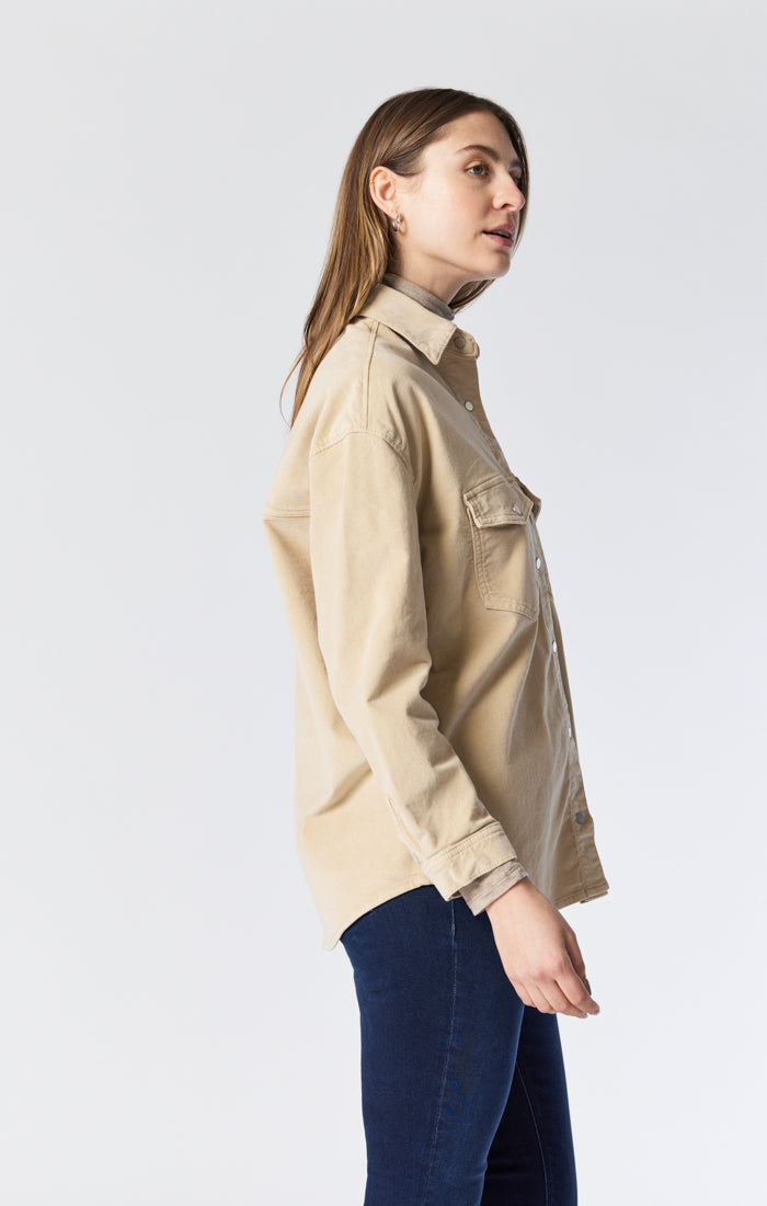 LIVIA OVERSIZED SHIRT IN IRISH CREAM CORD - Mavi Jeans