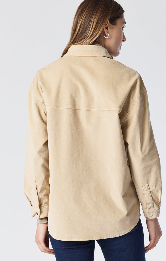 LIVIA OVERSIZED SHIRT IN IRISH CREAM CORD - Mavi Jeans