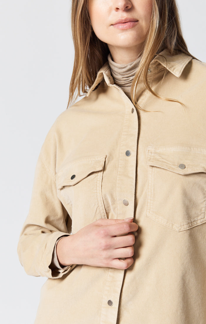 LIVIA OVERSIZED SHIRT IN IRISH CREAM CORD - Mavi Jeans