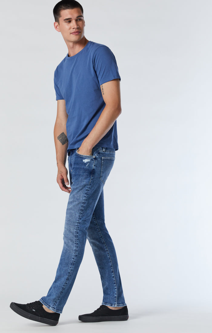 Mavi Men's Marcus Slim Straight Leg Jeans In Mid Ripped La Vintage