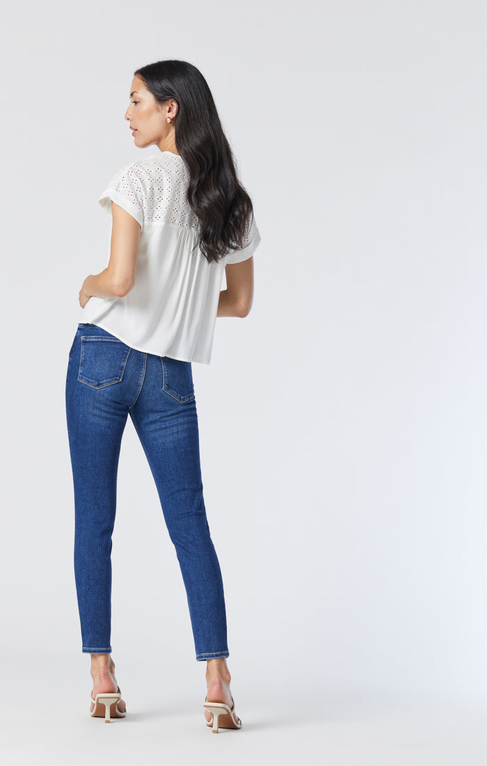 Mavi Women's High Rise Tess Super Skinny Jeans In Dark Brushed