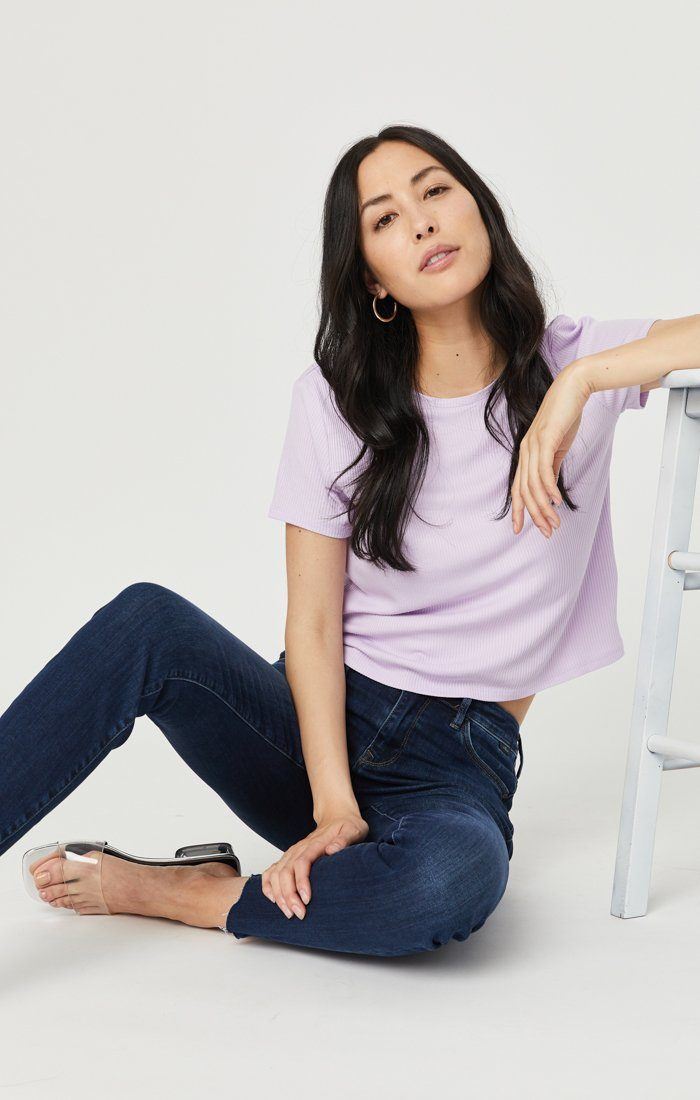 ALISSA ANKLE SUPER SKINNY IN DARK BRUSHED FRINGE SUPERSOFT - Mavi Jeans