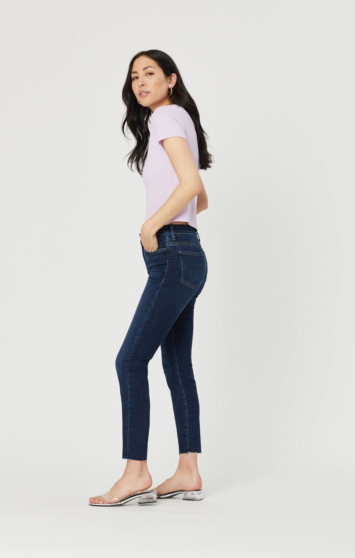 ALISSA ANKLE SUPER SKINNY IN DARK BRUSHED FRINGE SUPERSOFT - Mavi Jeans