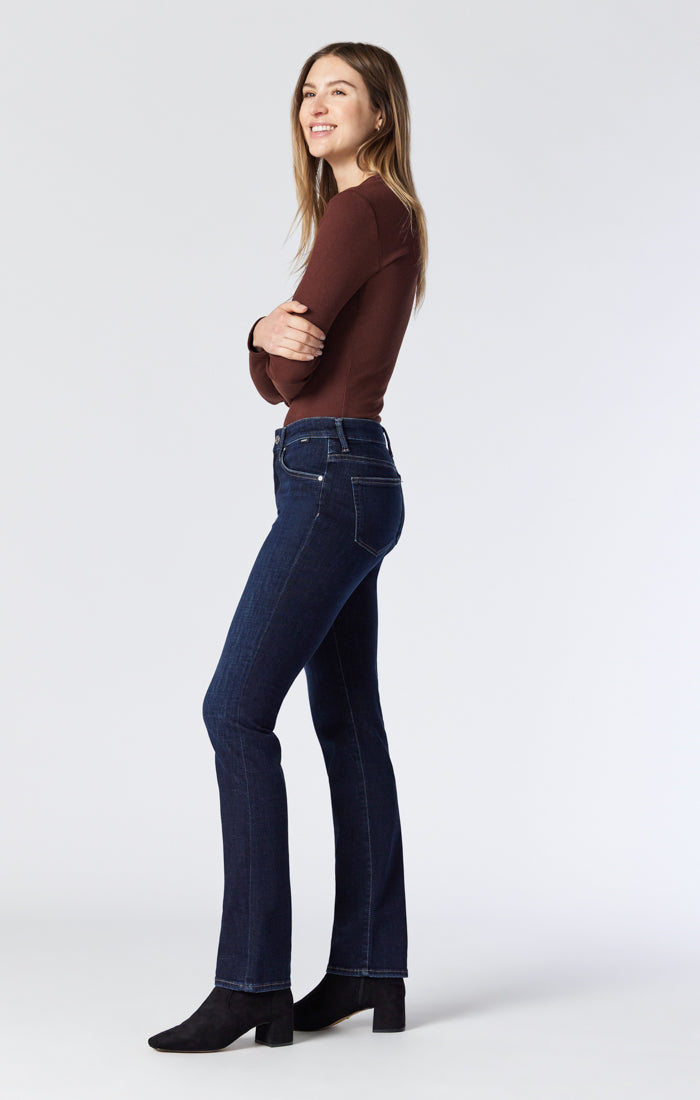 Ladies high rise outlet straight leg jeans