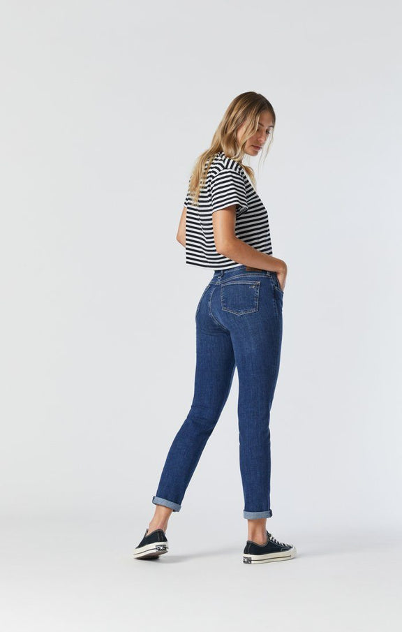 Mavi Women's Kathleen Slim Boyfriend Jeans In Mid Feather Blue