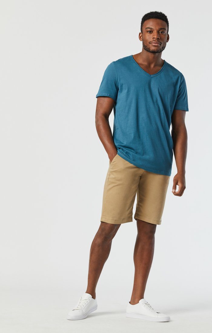 JACOB SHORTS IN BRITISH KHAKI TWILL - Mavi Jeans