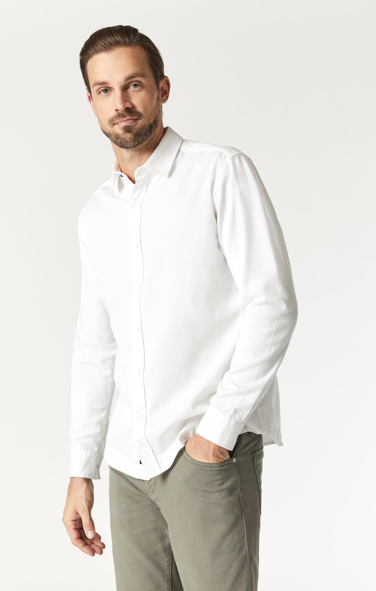 Mavi Men's Long Sleeve Shirt In White