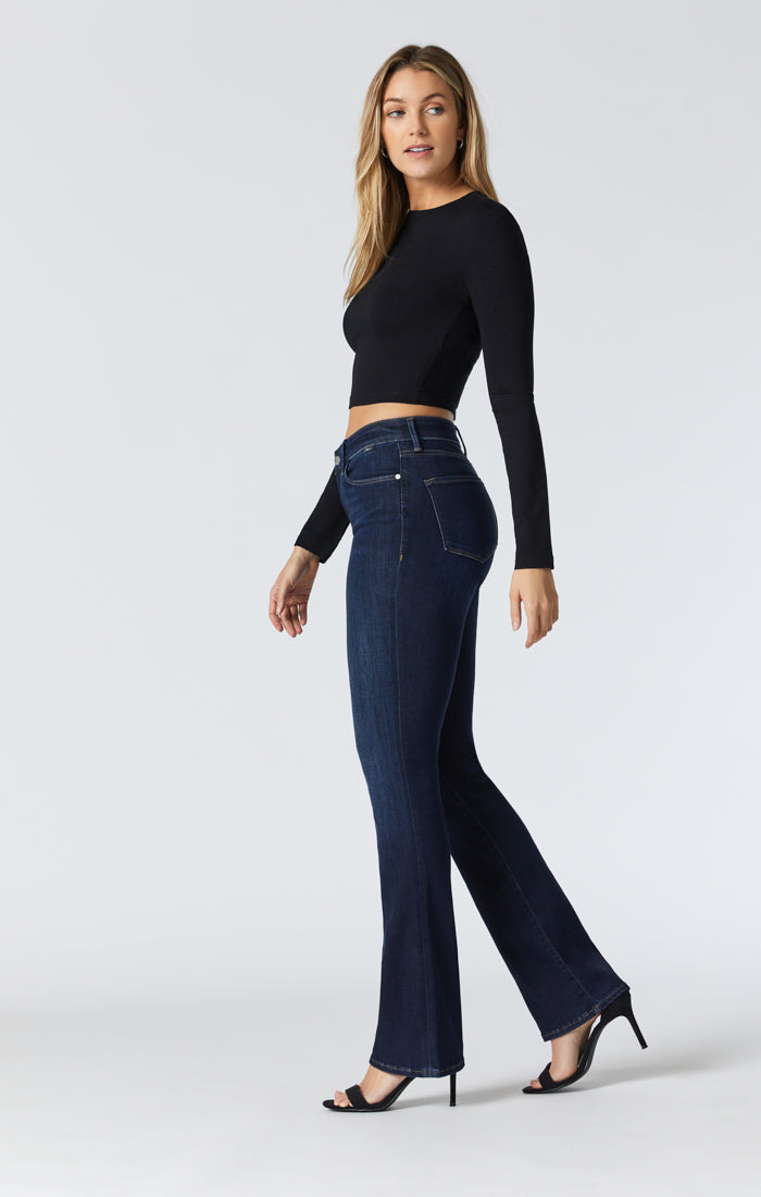 High Waisted Gray Supersoft Flare Jeans