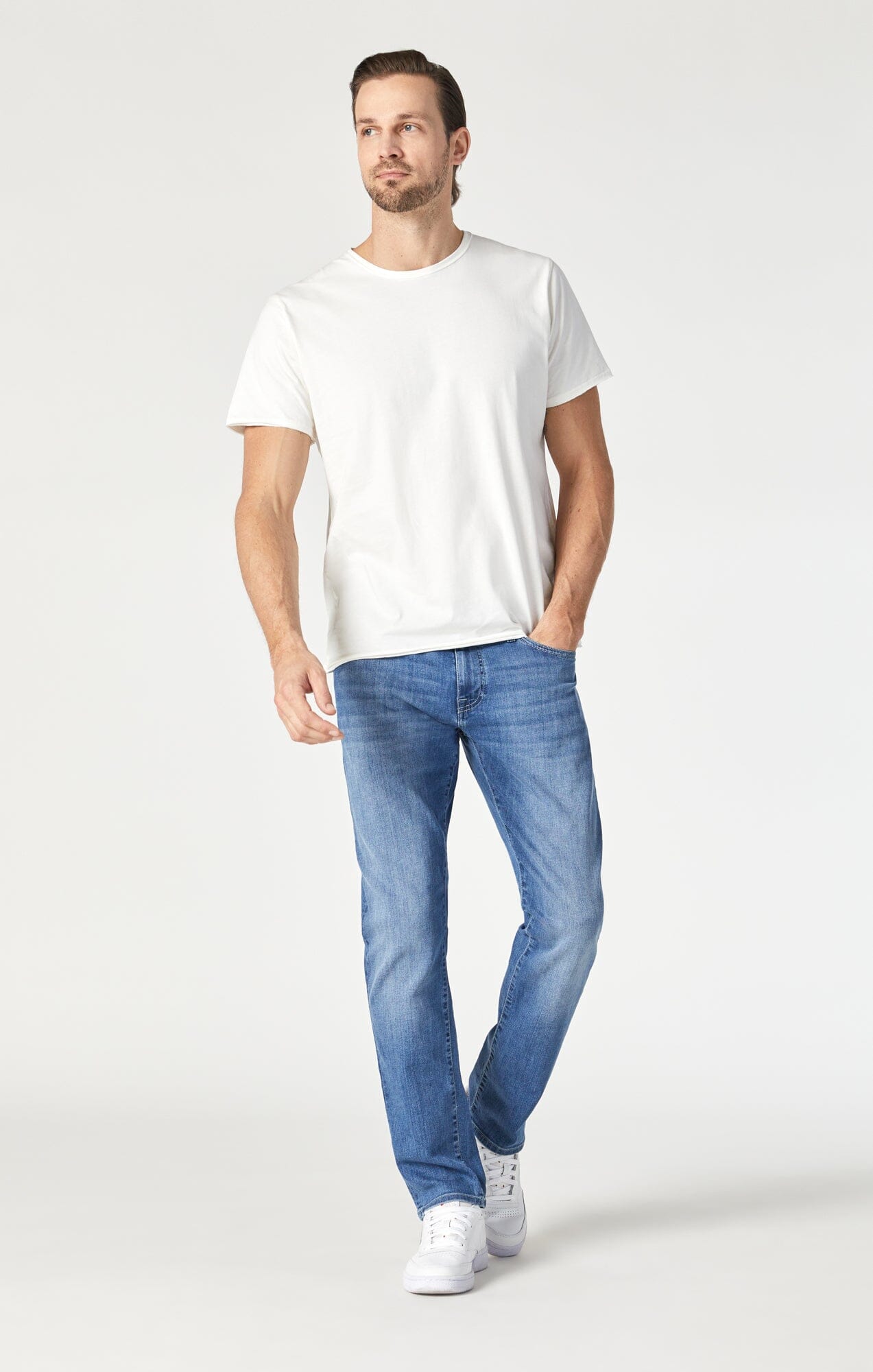 MARCUS SLIM STRAIGHT LEG IN MID BRUSHED WILLIAMSBURG - Mavi Jeans