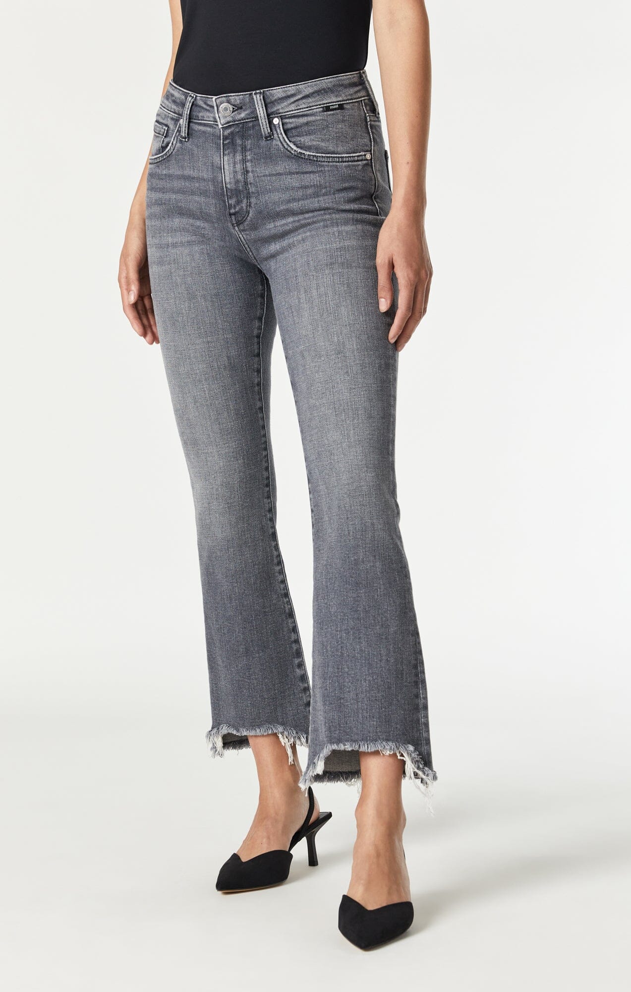 Mavi Women's Anika Crop Flare Jeans in Smoke LA Blue