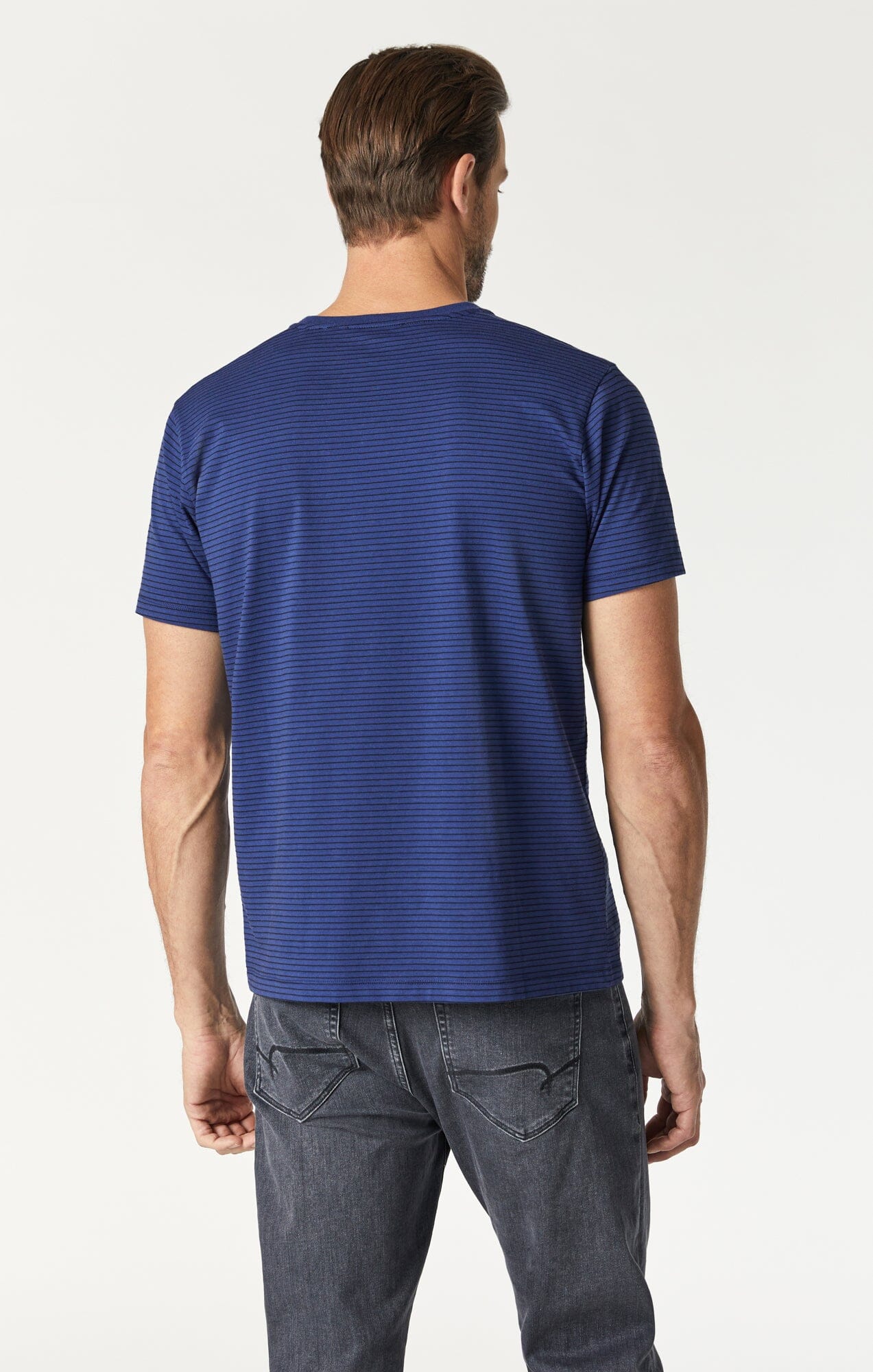 Mavi Men's Striped T-Shirt In Twilight Blue