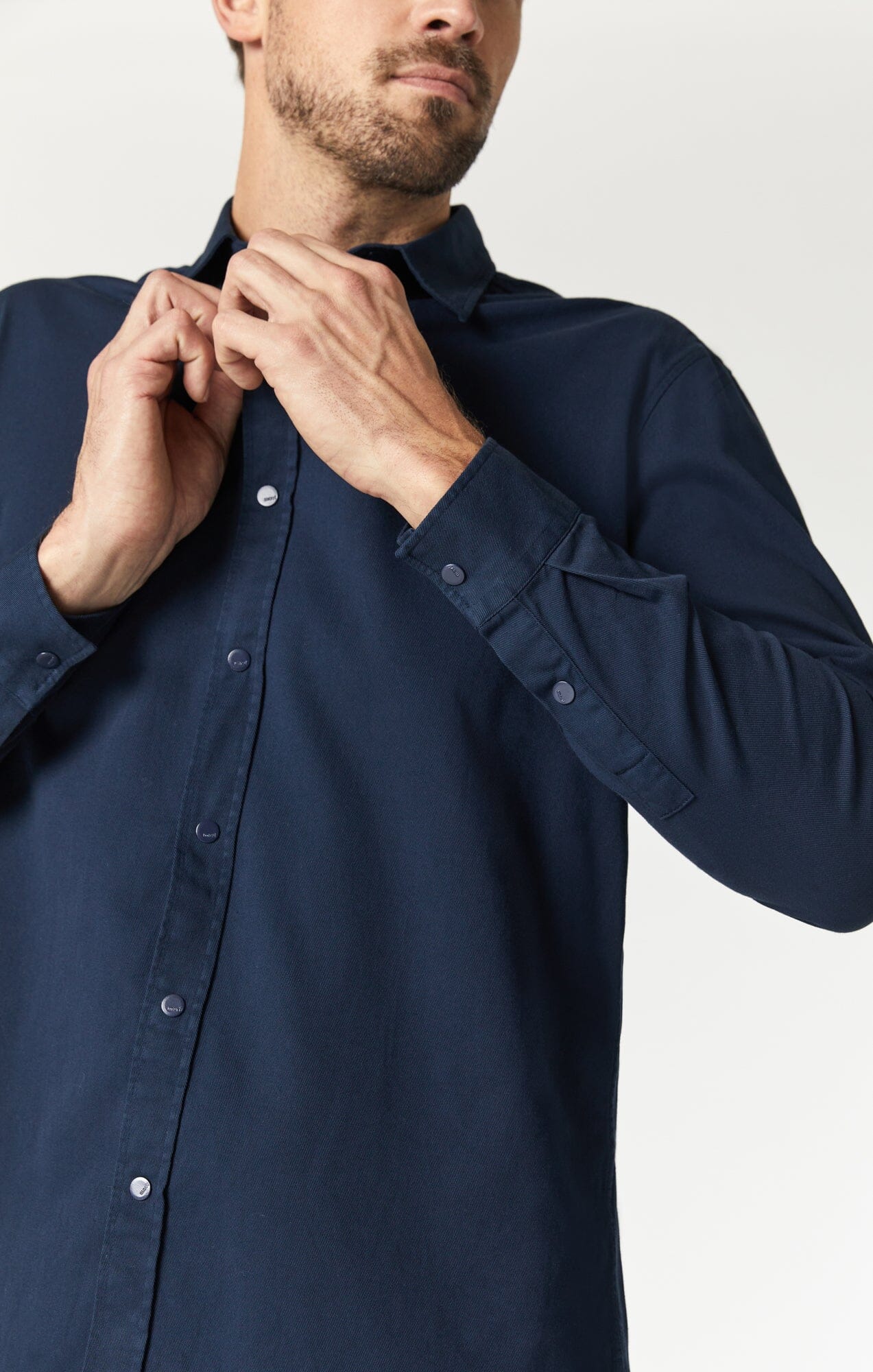 Mens dark blue hot sale long sleeve shirt