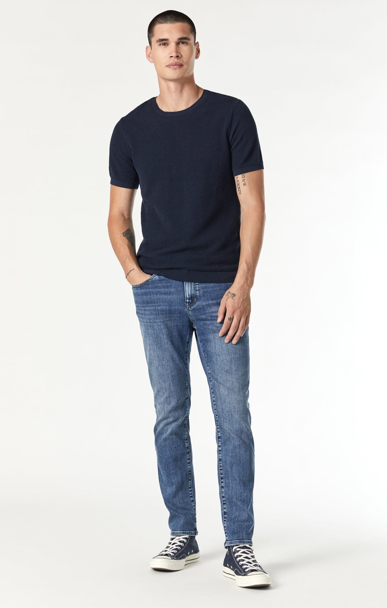 STEVE ATHLETIC FIT JEANS IN DARK USED SUPERMOVE - Mavi Jeans