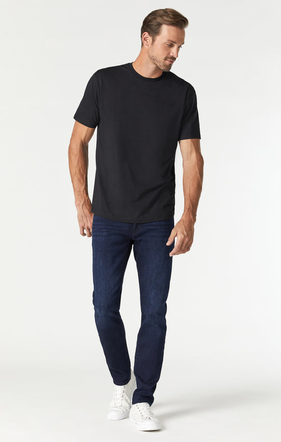 Mavi Men's Zach Straight Leg In Deep Blue Black Tonal Williamsburg