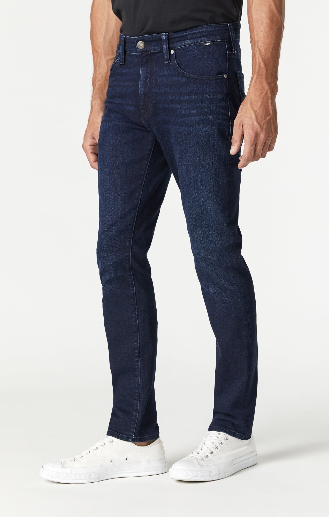 【Anyone more】Serrick Black Blue Denim Wide Pants Black Sign BS Denim Pants Wide Straight - 14oz Indigo