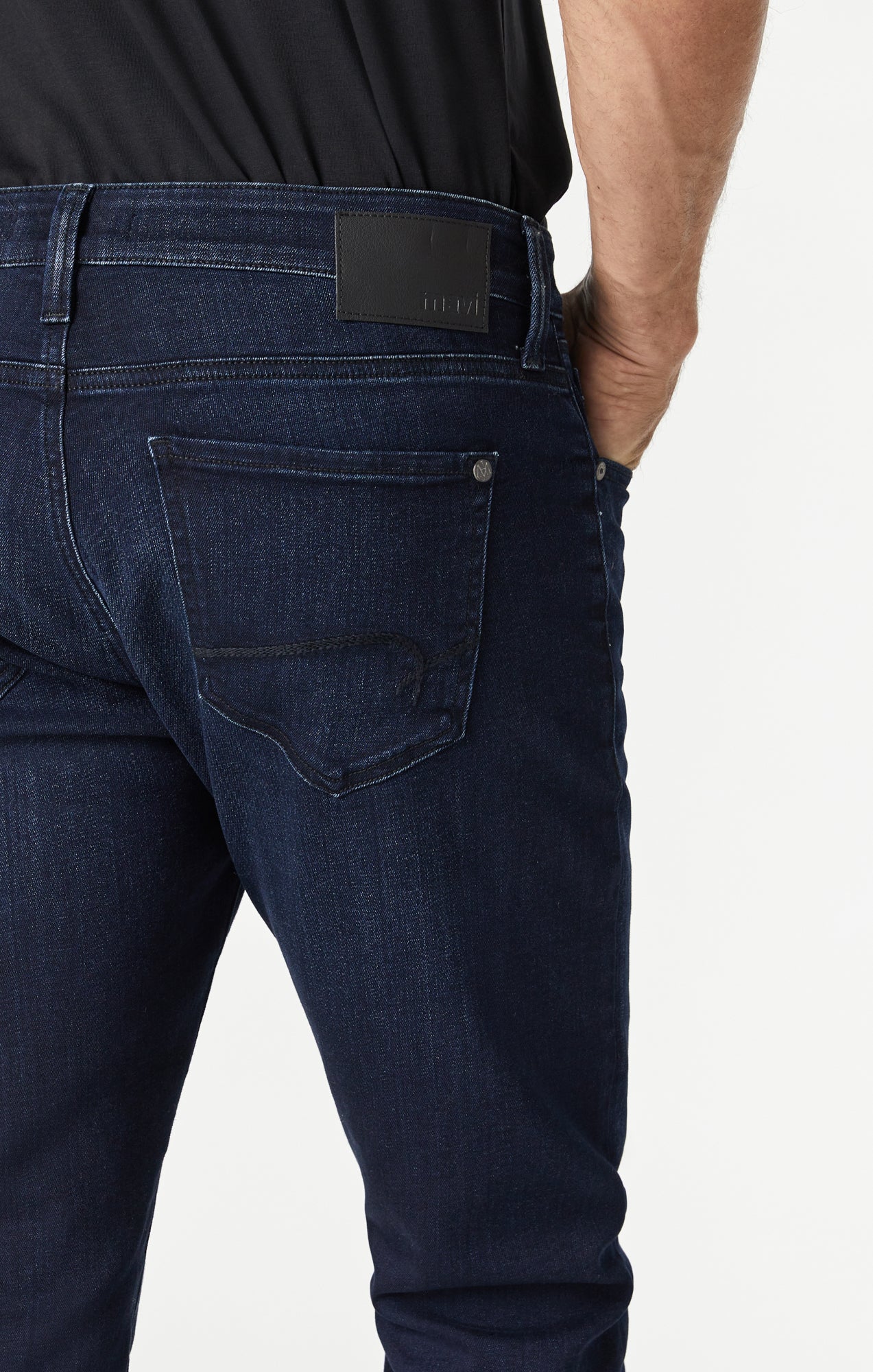 Mavi Men's Zach Straight Leg In Deep Blue Black Tonal Williamsburg