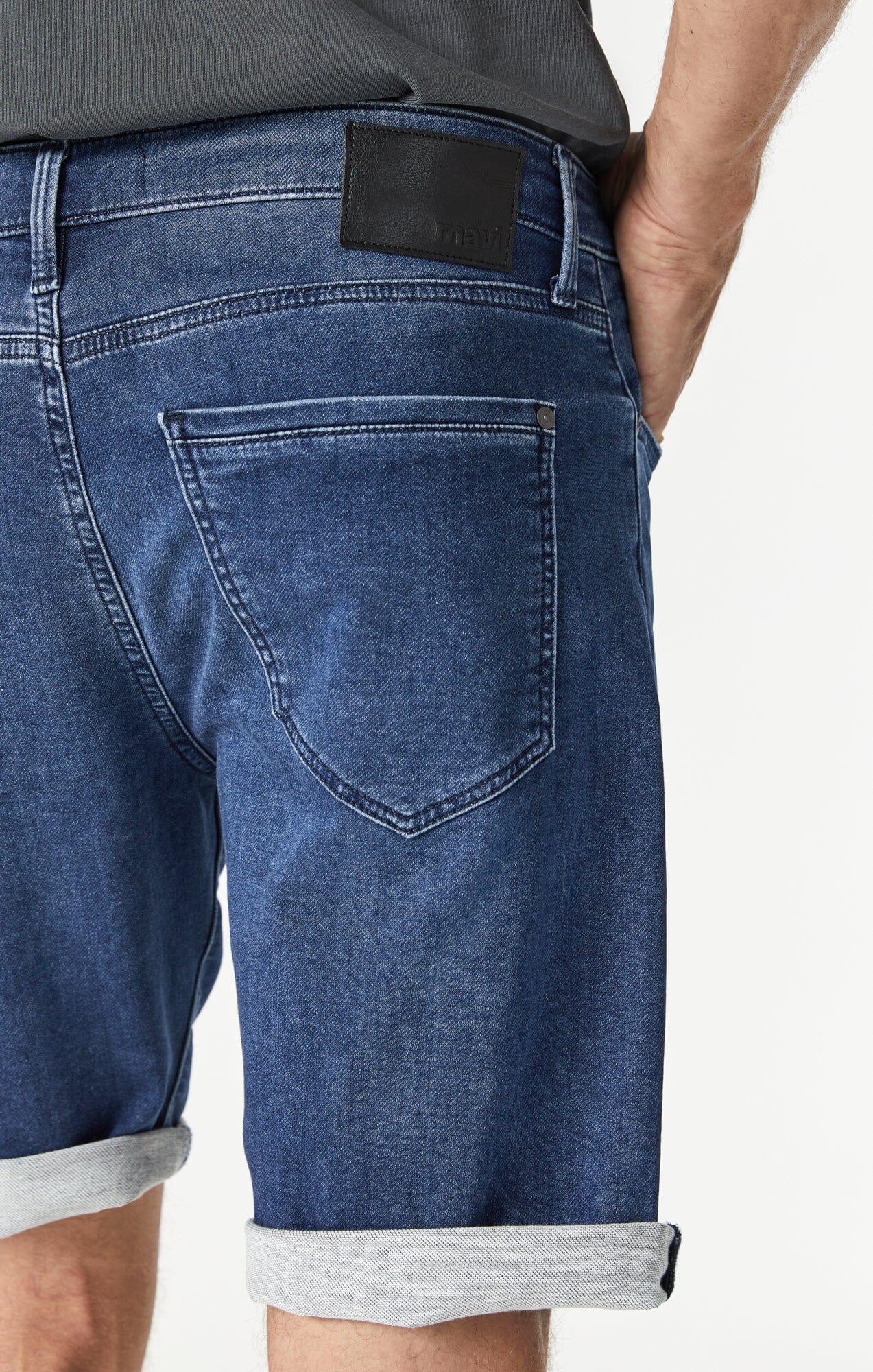 BRIAN SHORTS IN DARK BRUSHED ATHLETIC - Mavi Jeans