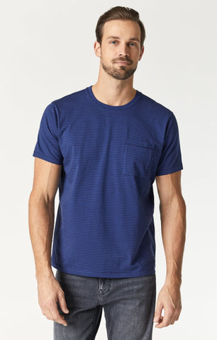 STRIPED T-SHIRT IN TWILIGHT BLUE