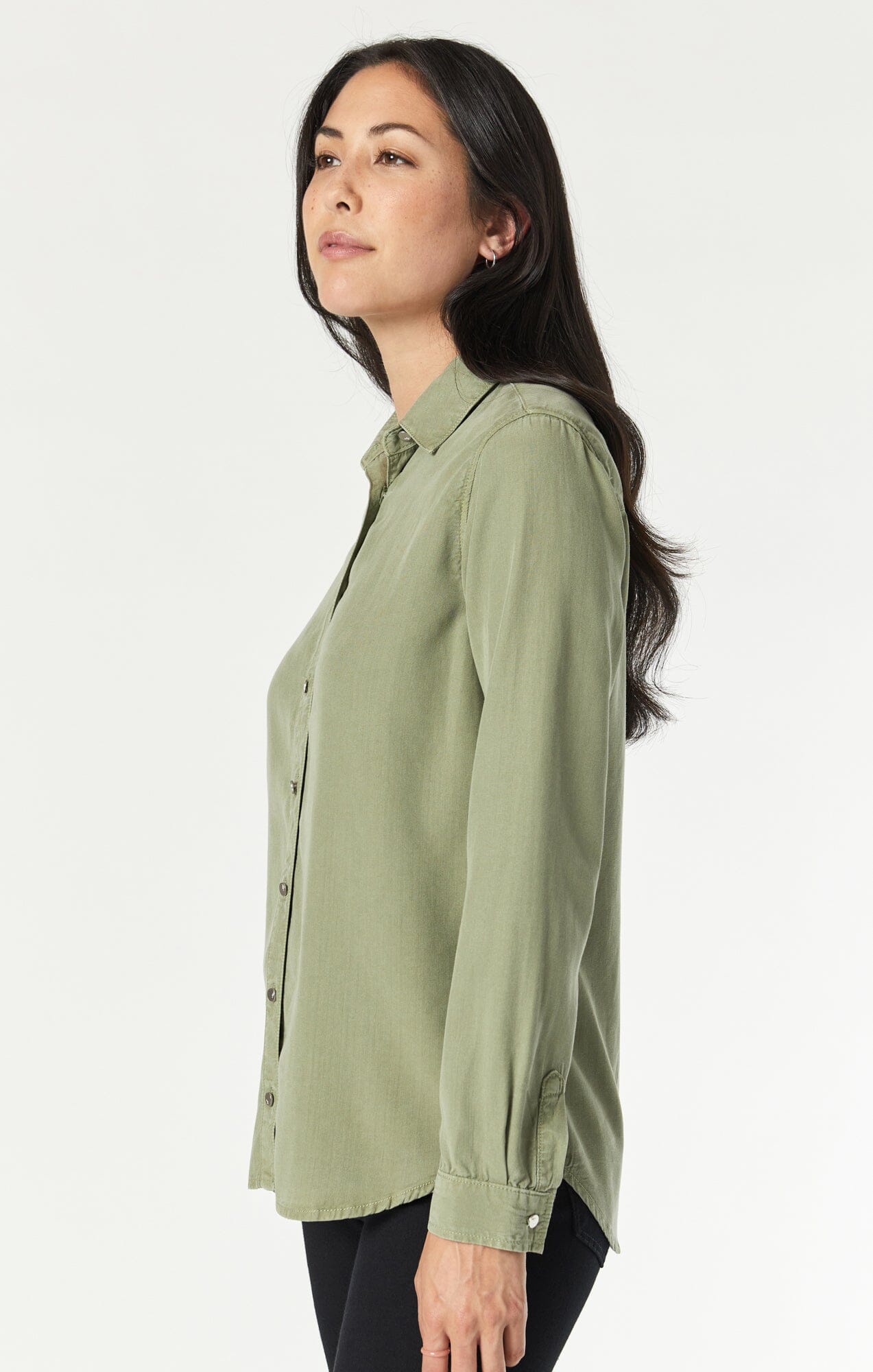 SHELBY SEMI-FITTED SHIRT IN OIL GREEN SUPERSOFT CHIC - Mavi Jeans