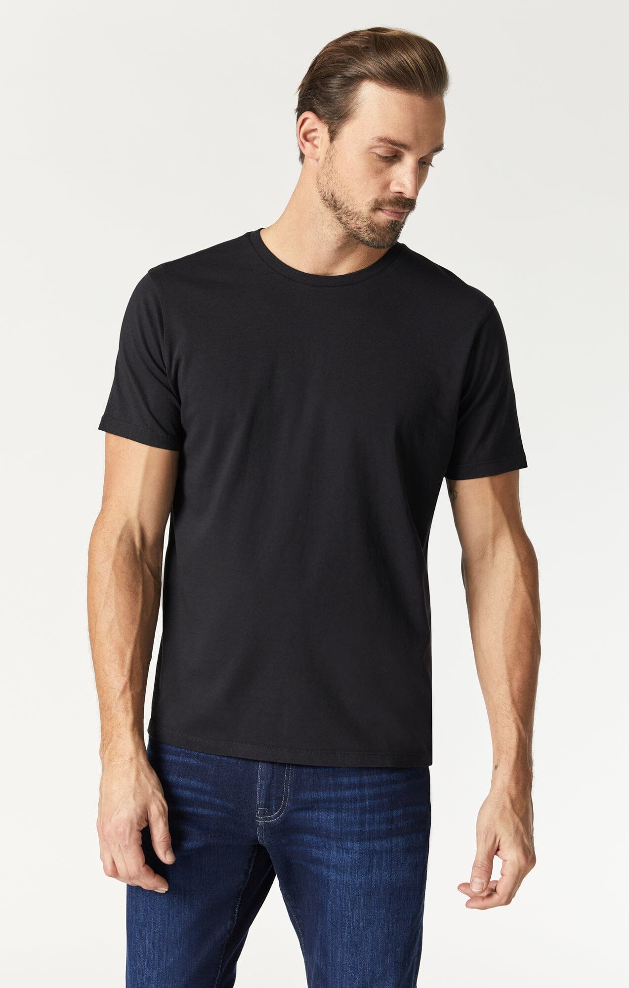 Mavi Men's Basic Crew Neck T-Shirt In Black