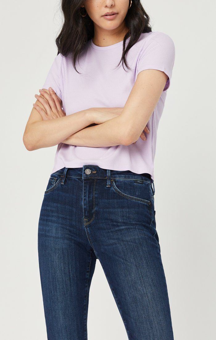 ALISSA ANKLE SUPER SKINNY IN DARK BRUSHED FRINGE SUPERSOFT - Mavi Jeans