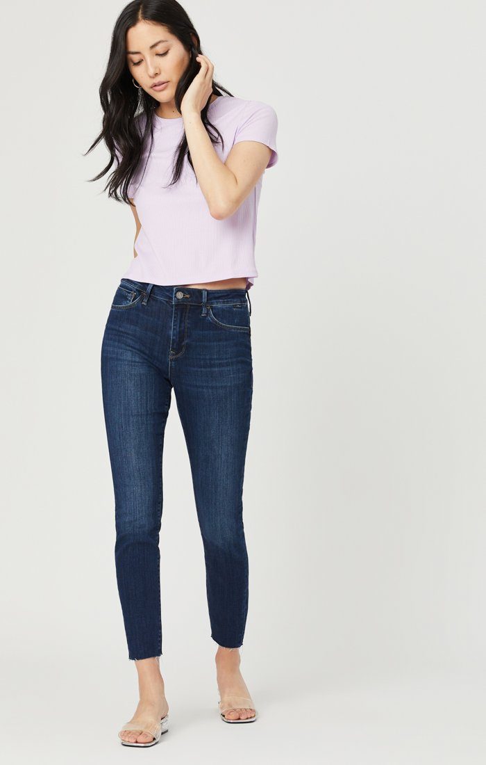 ALISSA ANKLE SUPER SKINNY IN DARK BRUSHED FRINGE SUPERSOFT - Mavi Jeans