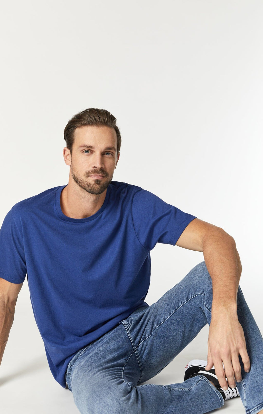 CREW NECK T-SHIRT IN TWILIGHT BLUE - Mavi Jeans