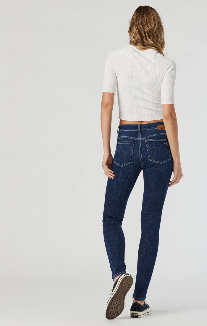 Mavi Women's Alissa High Rise Super Skinny Jeans in Deep Brushed Indigo  Shape