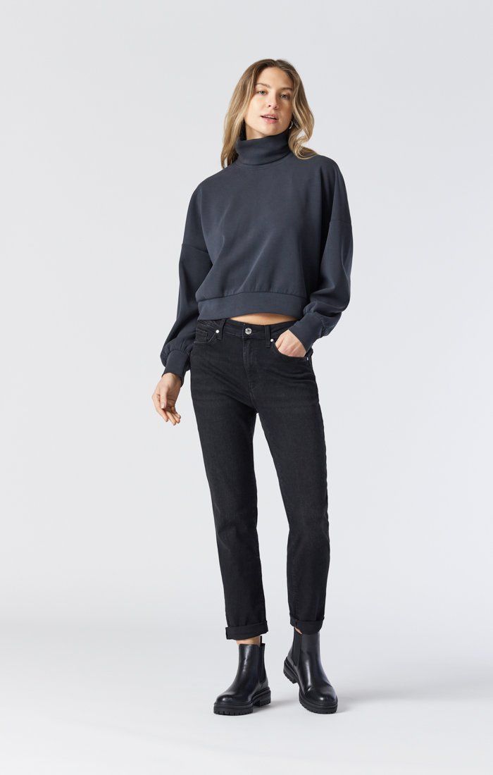 KATHLEEN SLIM BOYFRIEND IN BLACK FEATHER BLUE - Mavi Jeans