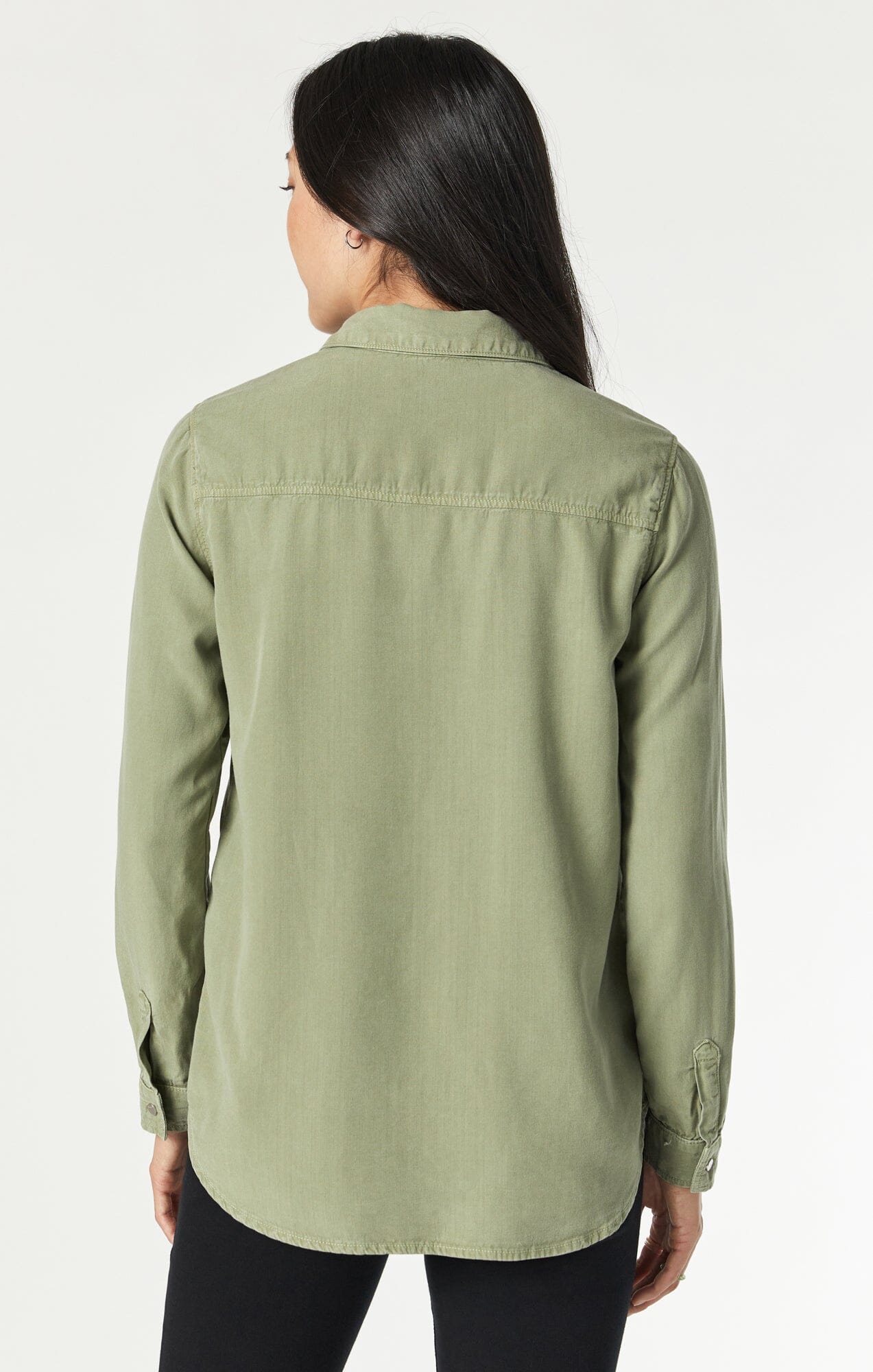 SHELBY SEMI-FITTED SHIRT IN OIL GREEN SUPERSOFT CHIC - Mavi Jeans