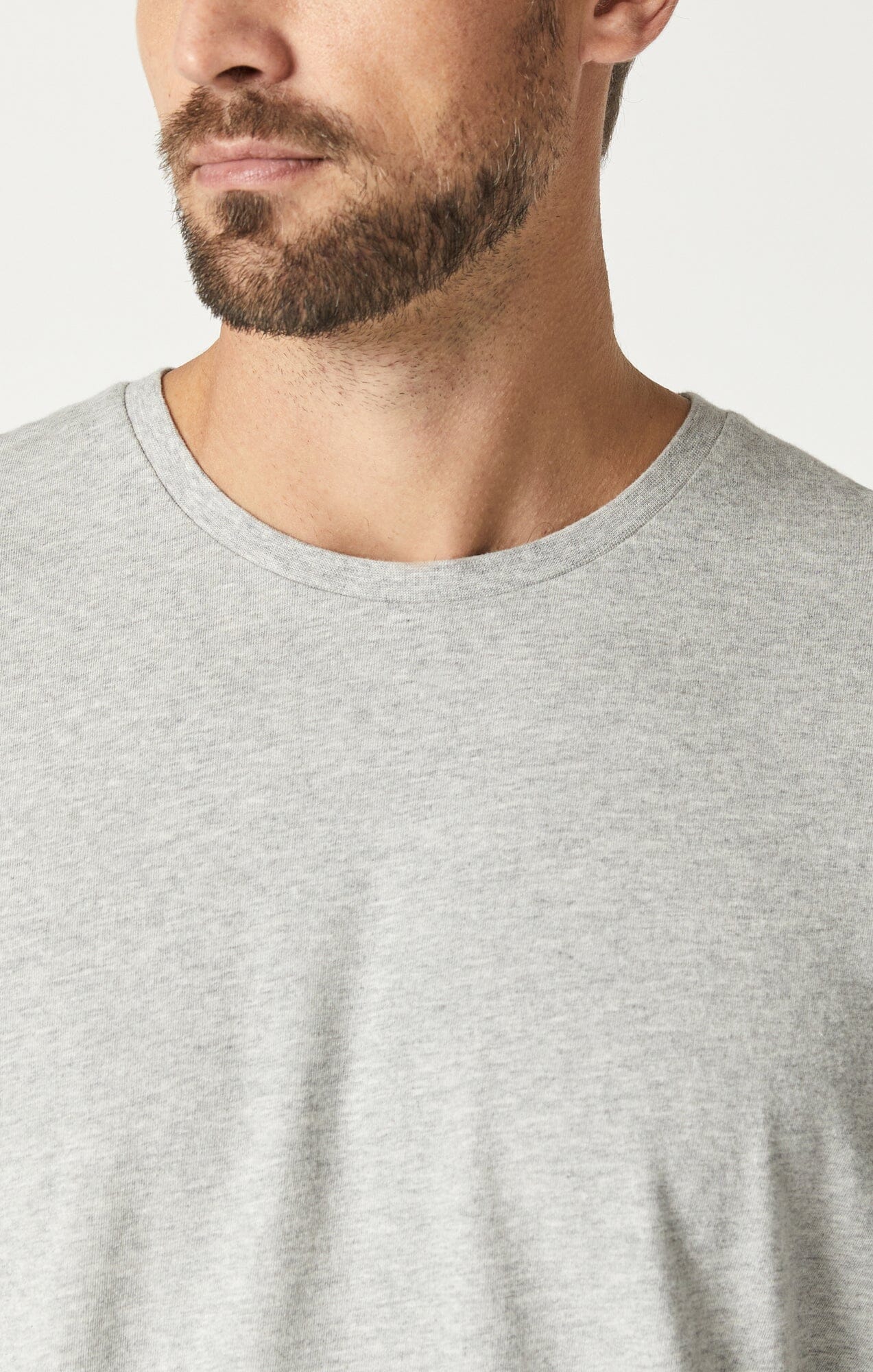 Mavi Men's Crew Neck T-Shirt In Light Grey Melange