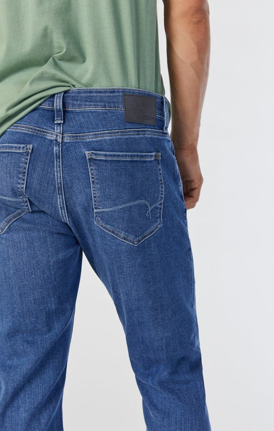 Mavi Men's Zach Straight Leg Jeans In Mid Indigo Brushed Williamsburg