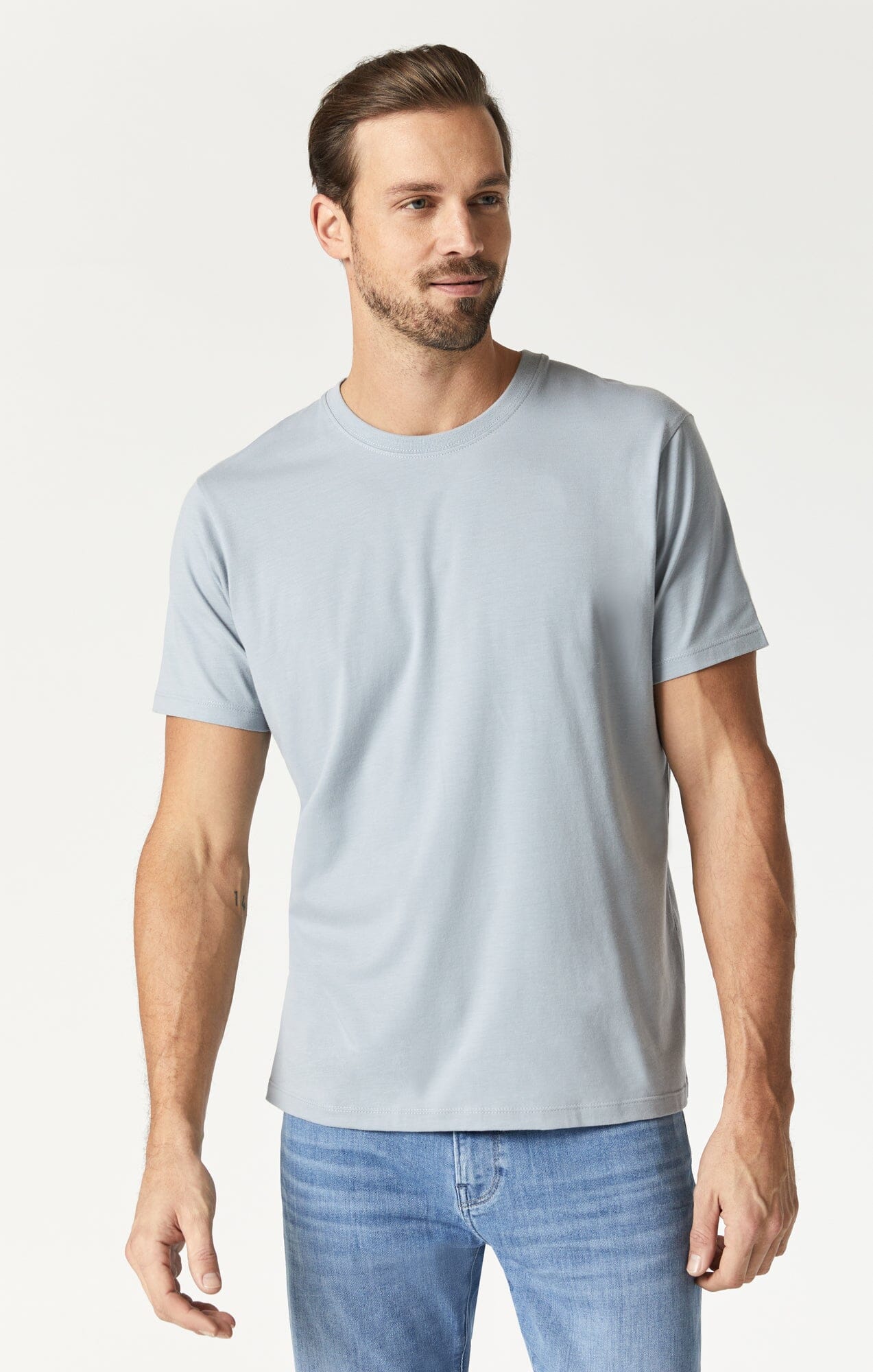 Mavi Men's Natural Dyed T-Shirt In Aluminum